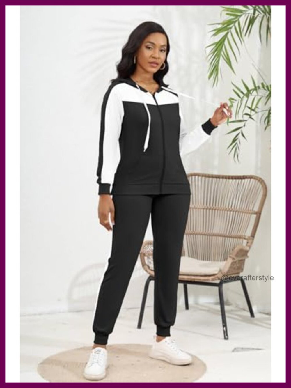 Women's 2 Piece Sweatsuit Set Jogging Outfit Zip Hoodie & Pants Set - Picture 2 of 6